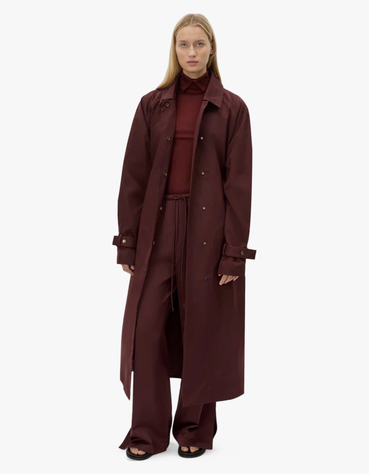 Dia Trench Coat - Burgundy