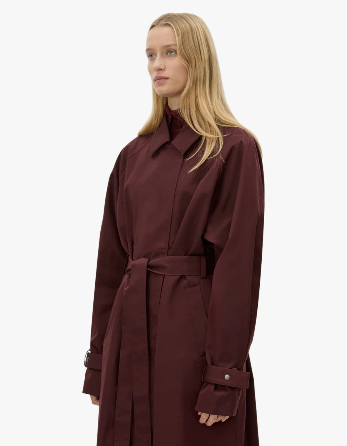 Dia Trench Coat - Burgundy