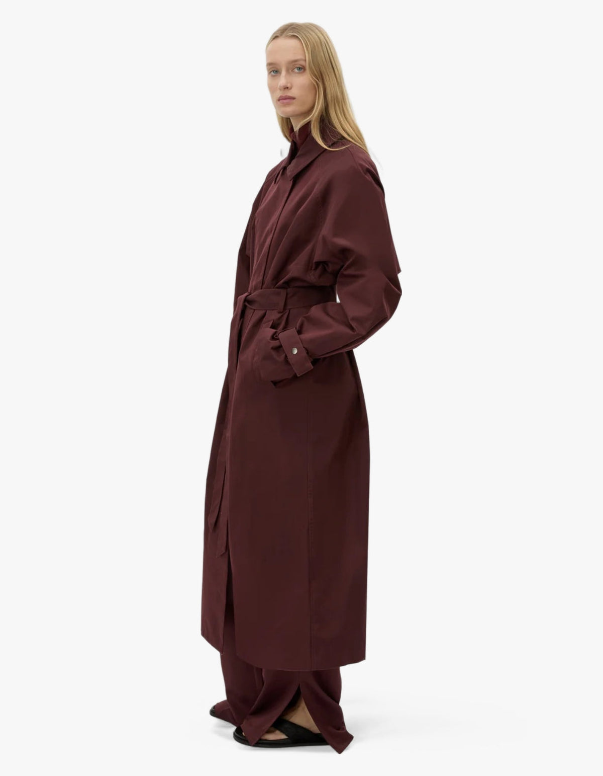 Dia Trench Coat - Burgundy