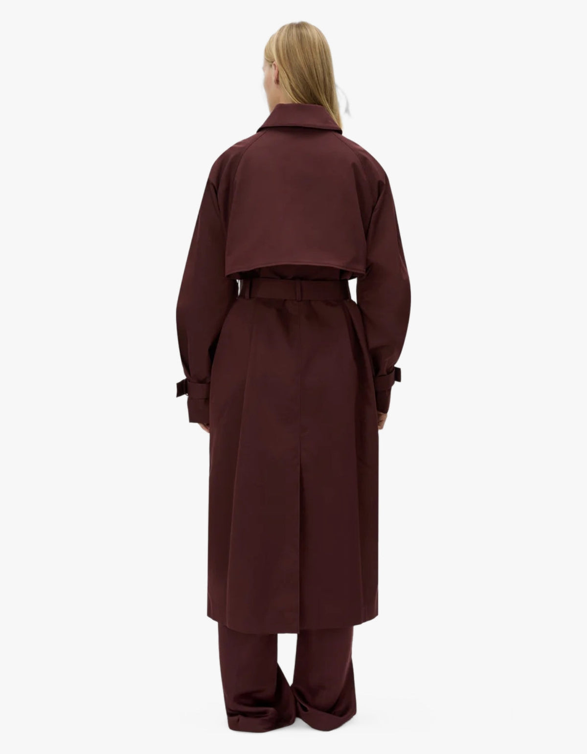 Dia Trench Coat - Burgundy