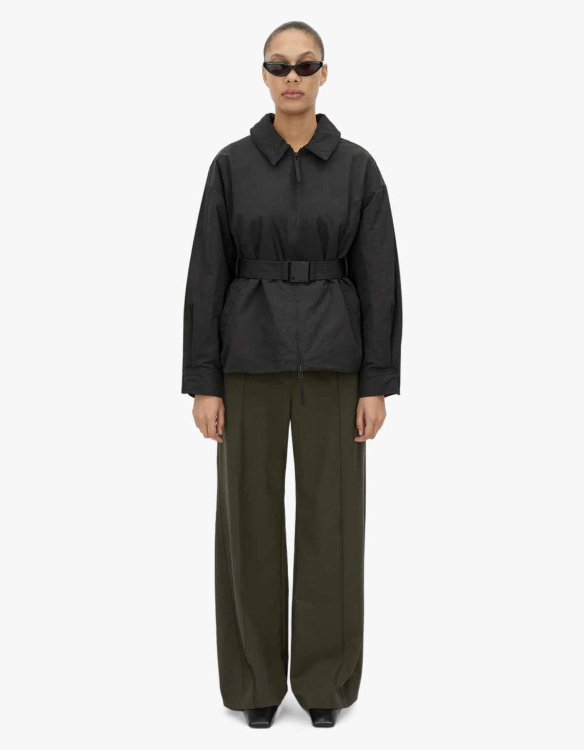Manon Padded Belted Jacket - Black