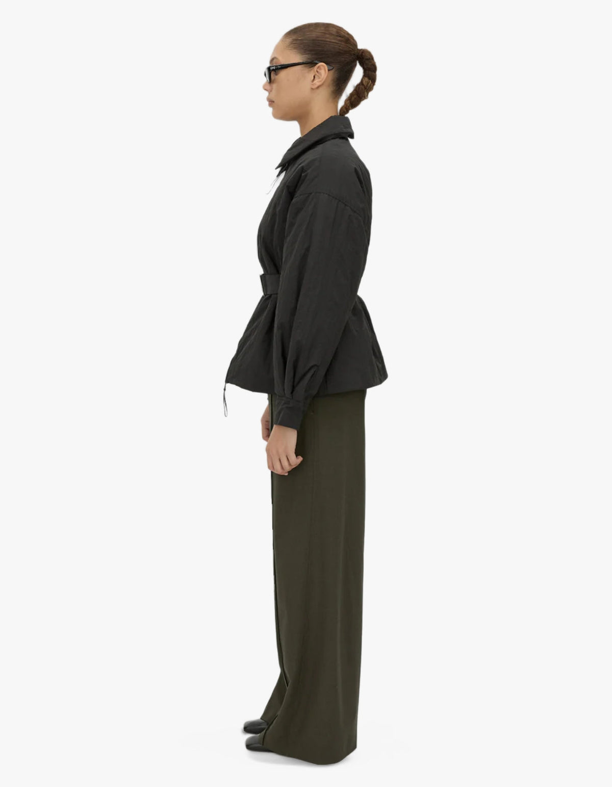 Manon Padded Belted Jacket - Black