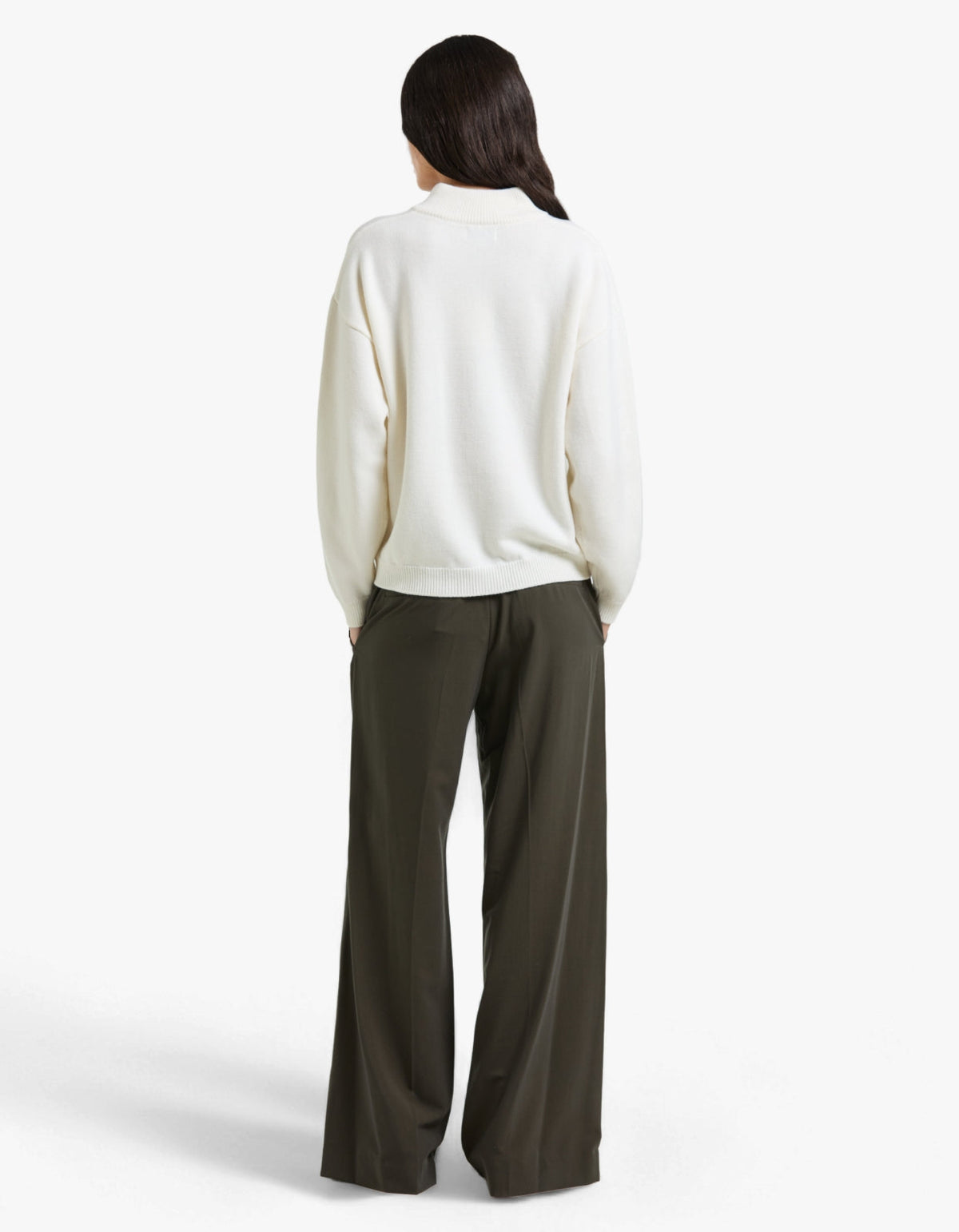 Una Straight Leg Pin Tuck Trouser - Dark Emerald