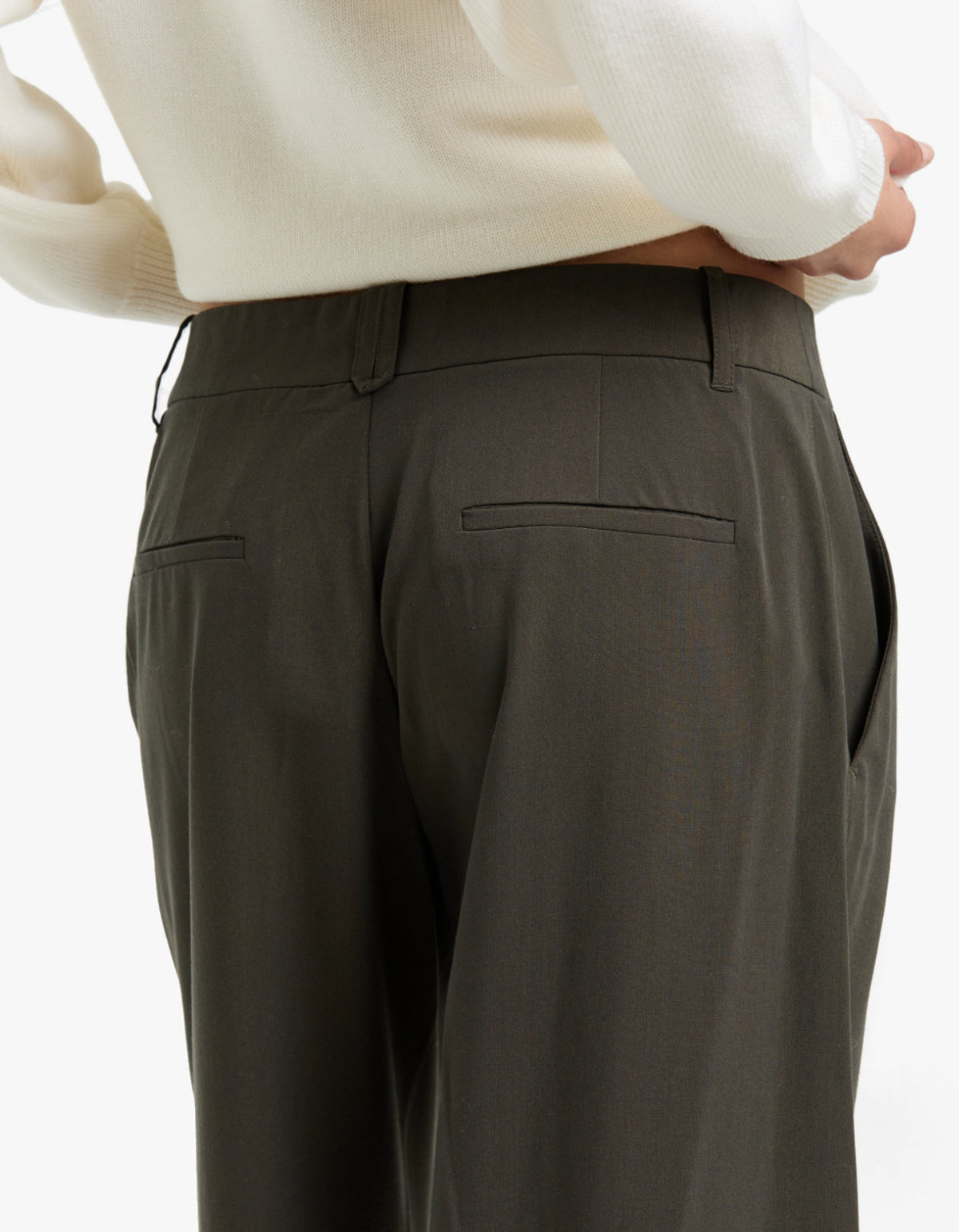 Una Straight Leg Pin Tuck Trouser - Dark Emerald