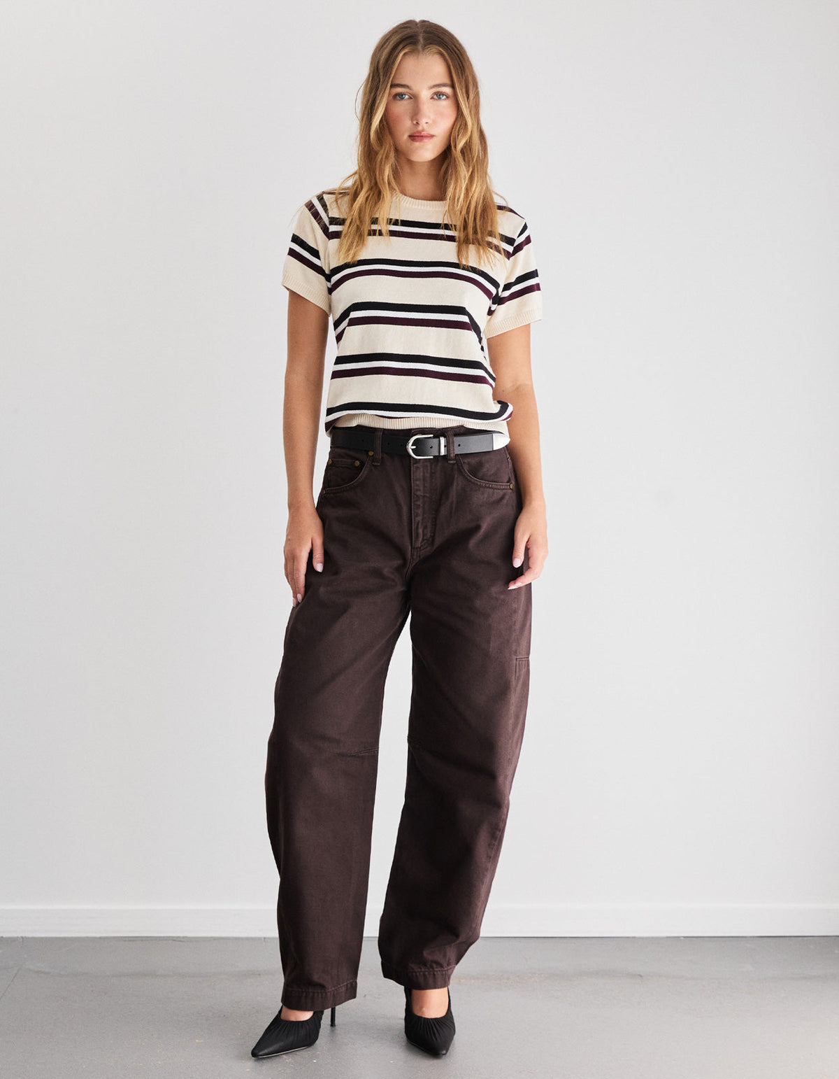 Capri Tee - Ivory Stripe