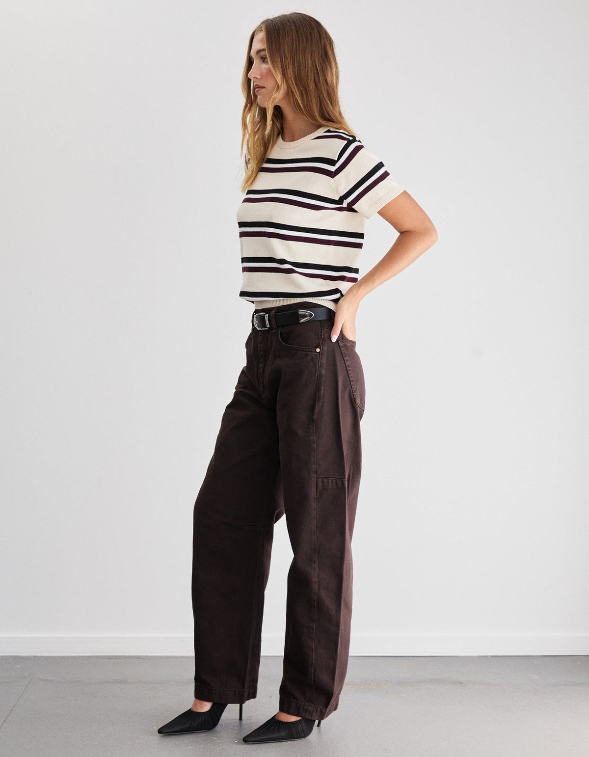 Capri Tee - Ivory Stripe