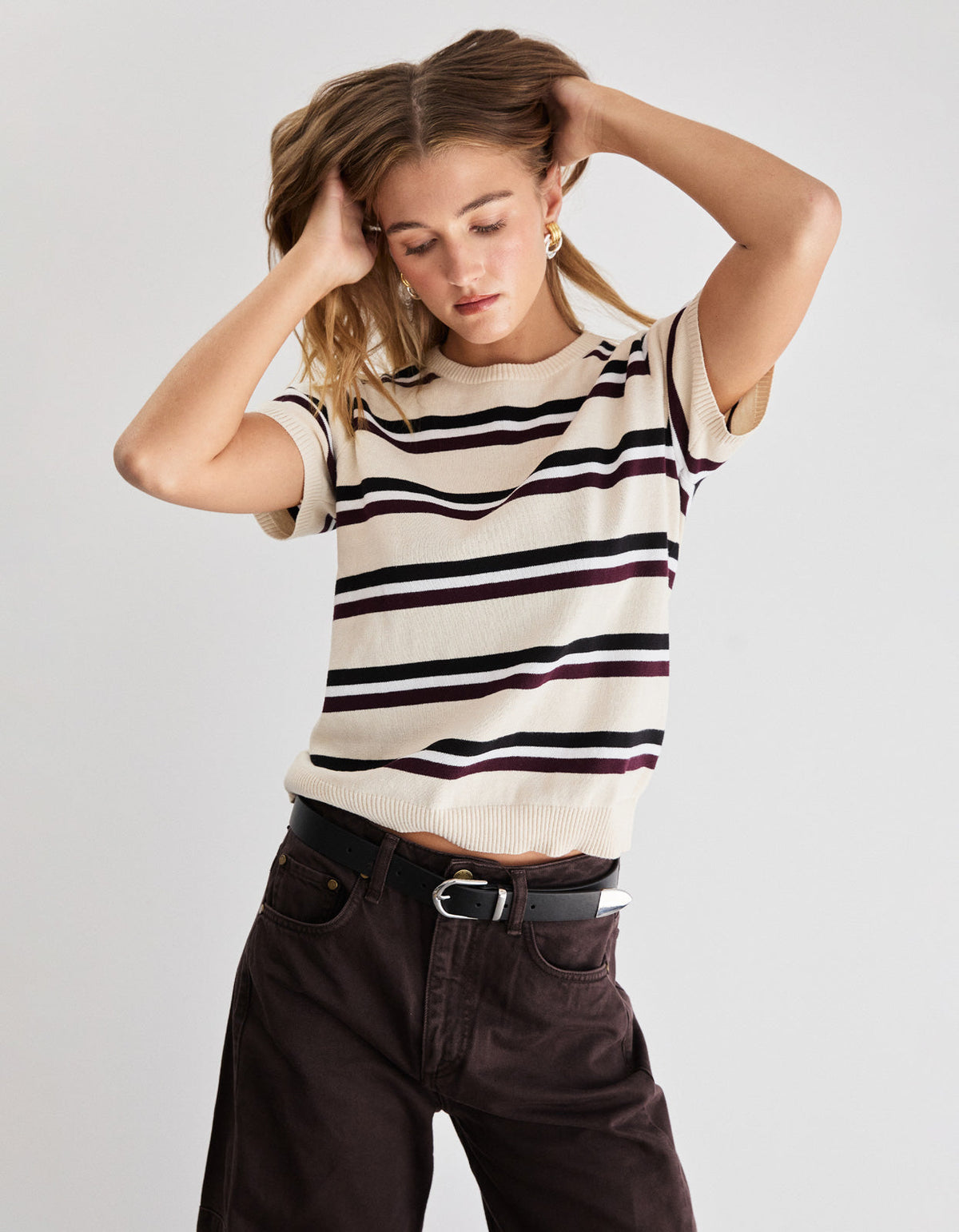 Capri Tee - Ivory Stripe