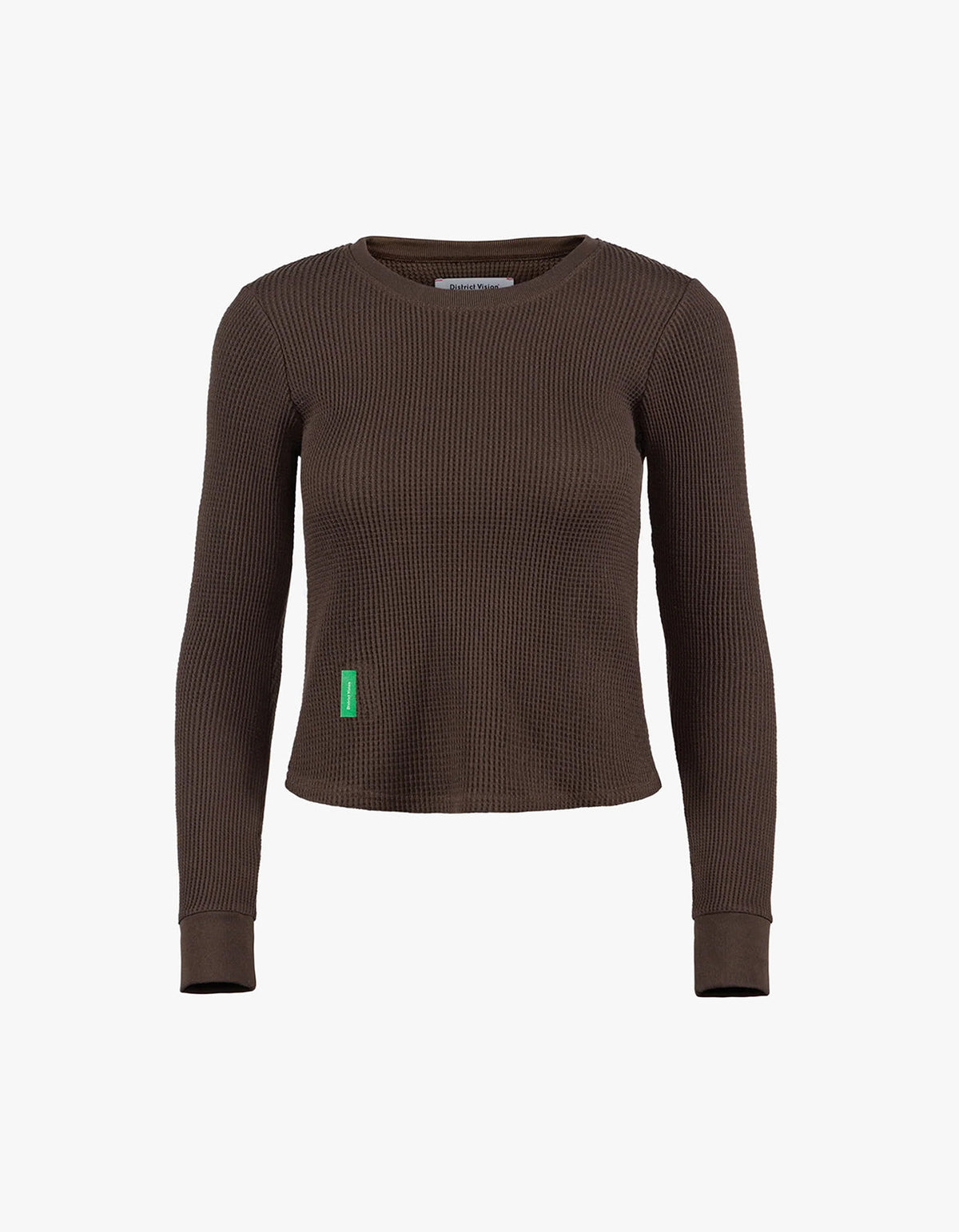 Fitted Long Sleeve Waffle T-Shirt - Umber