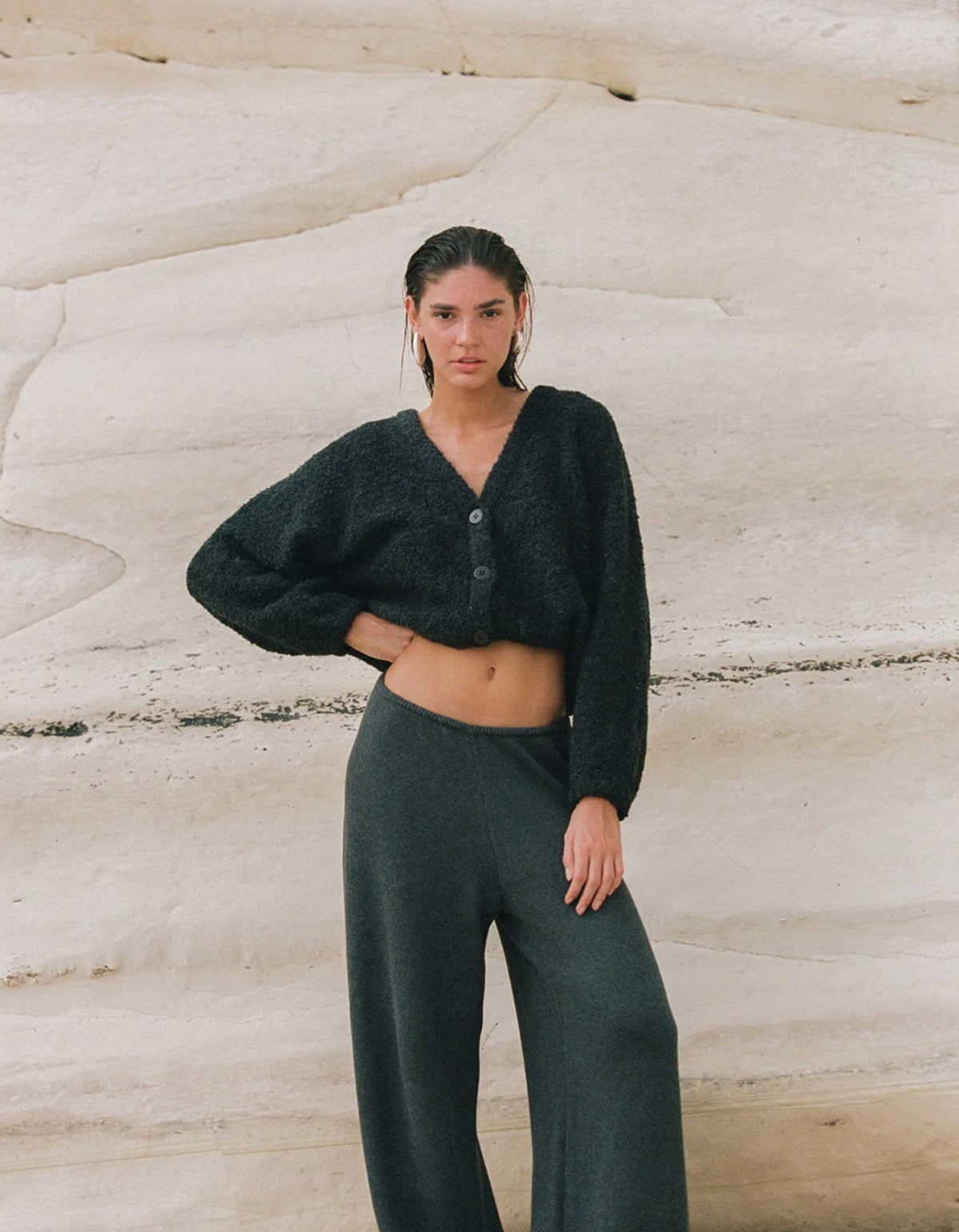 Drew Cardigan - Charcoal