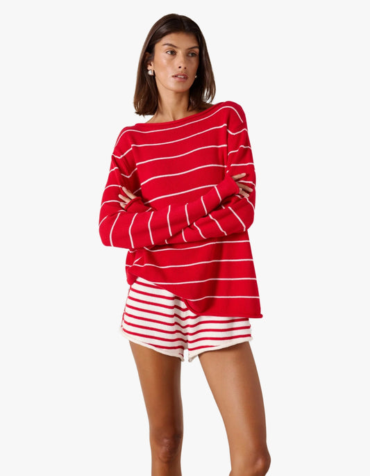 Manon Jumper - Scarlet Stripe