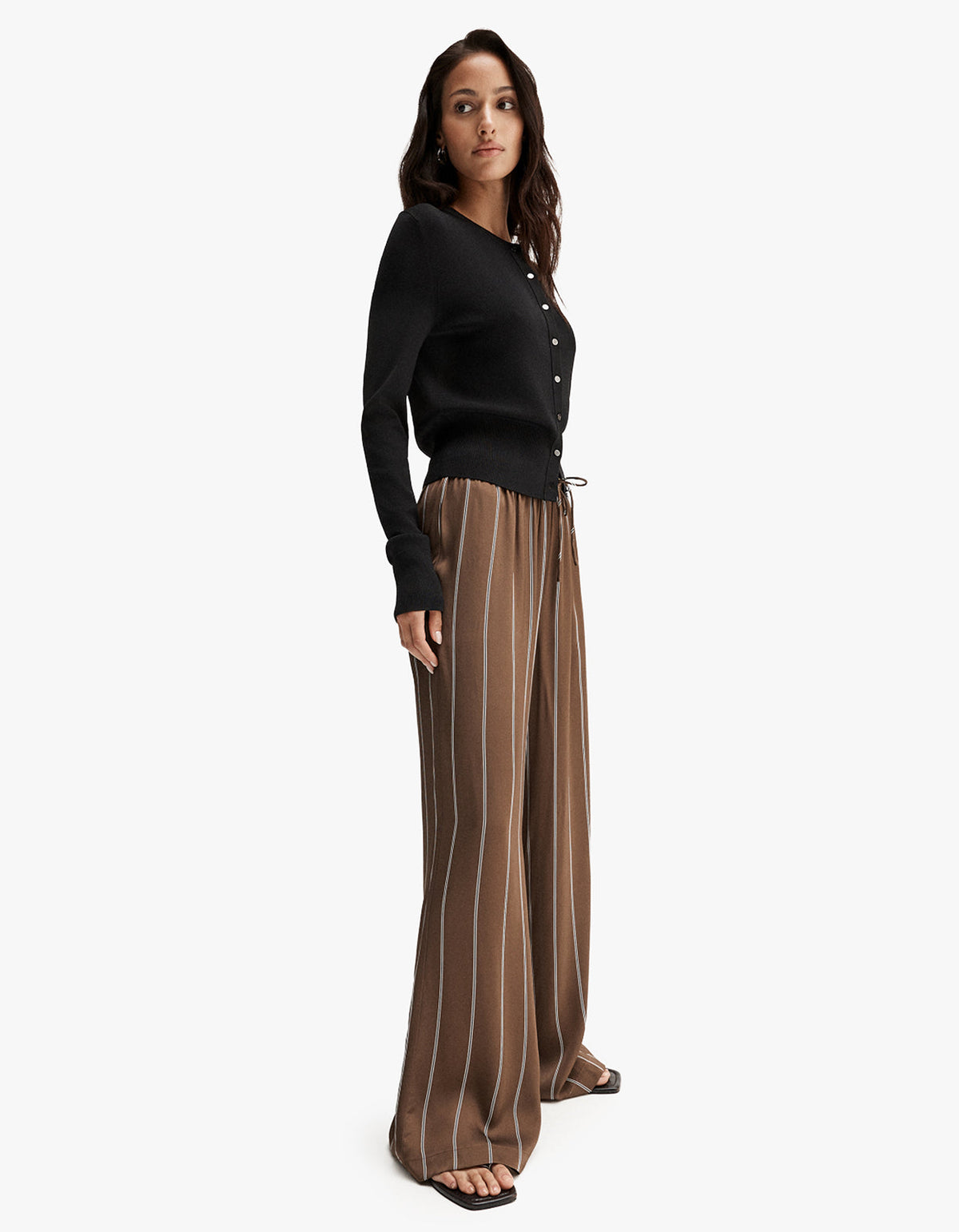 Petra Stripe Pant - Tan Stipe