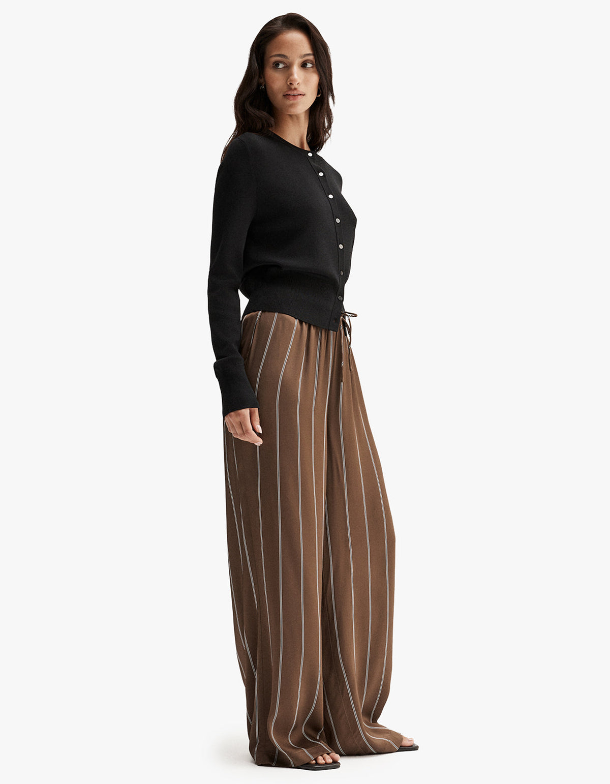 Petra Stripe Pant - Tan Stipe