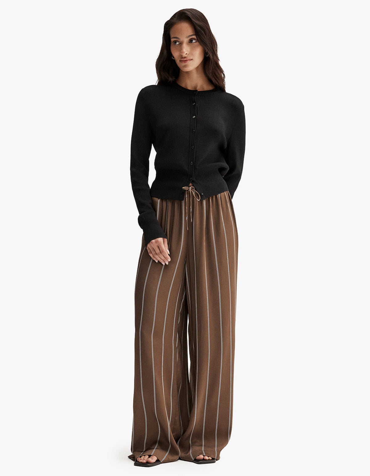 Petra Stripe Pant - Tan Stipe