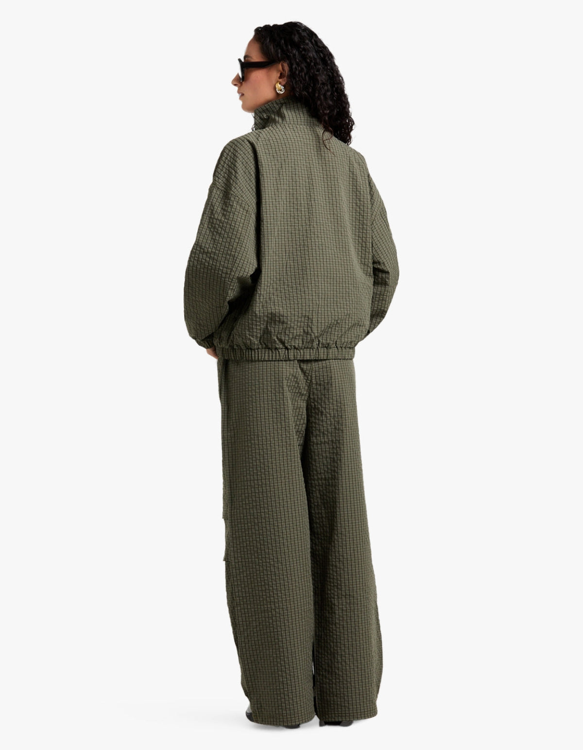 Fallon Zip Thru Jacket - Olive Check