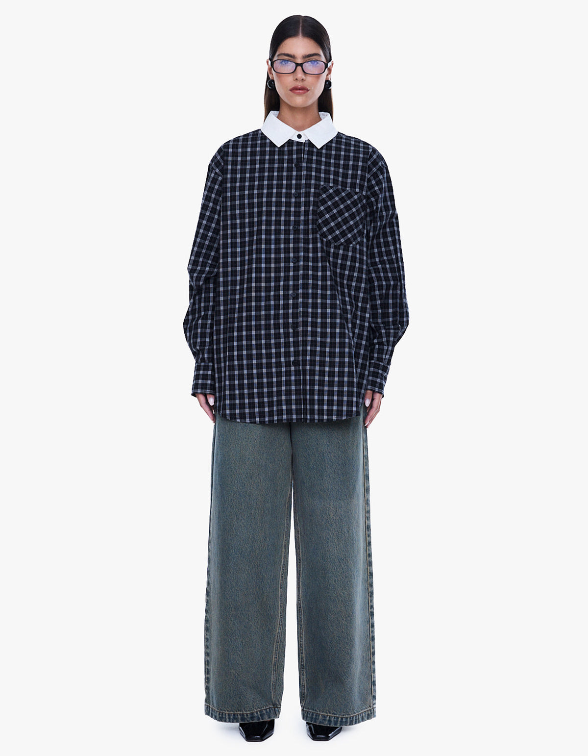 Louise Check Shirt - Black Check