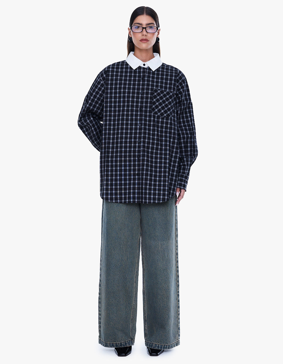 Louise Check Shirt - Black Check