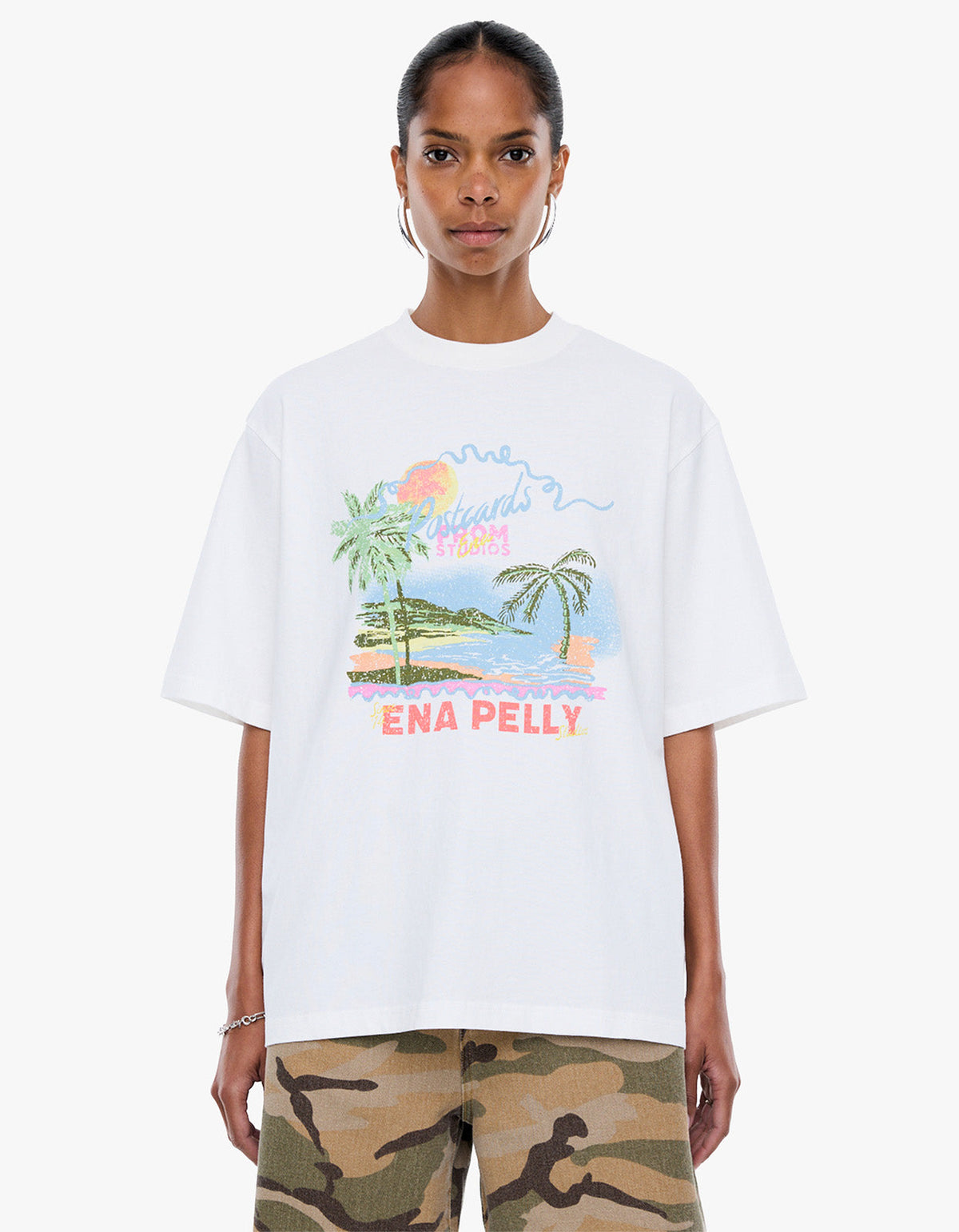 Riviera Watercolour Tee - Vintage White