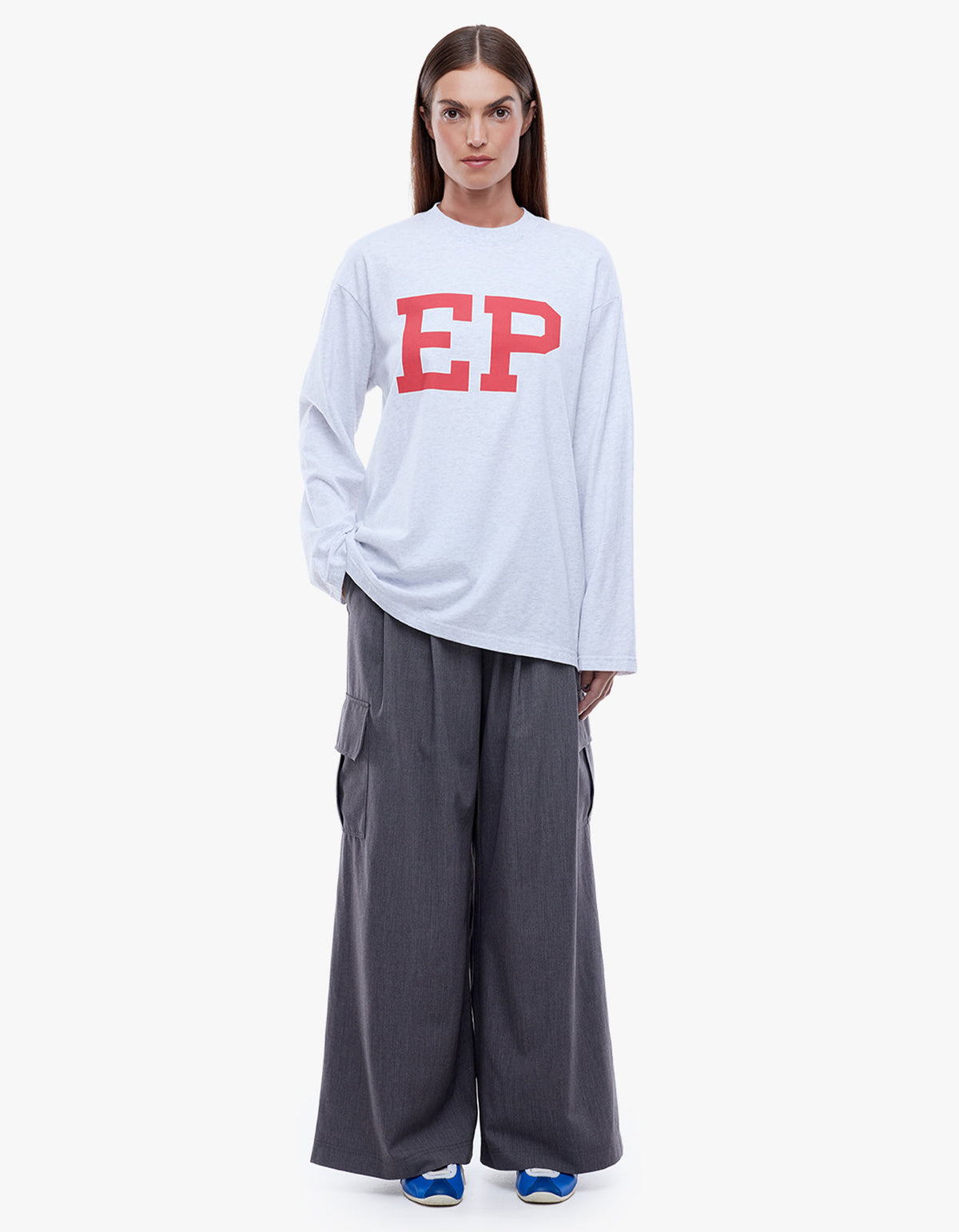 Ep Long Sleeve Tee - White Marle