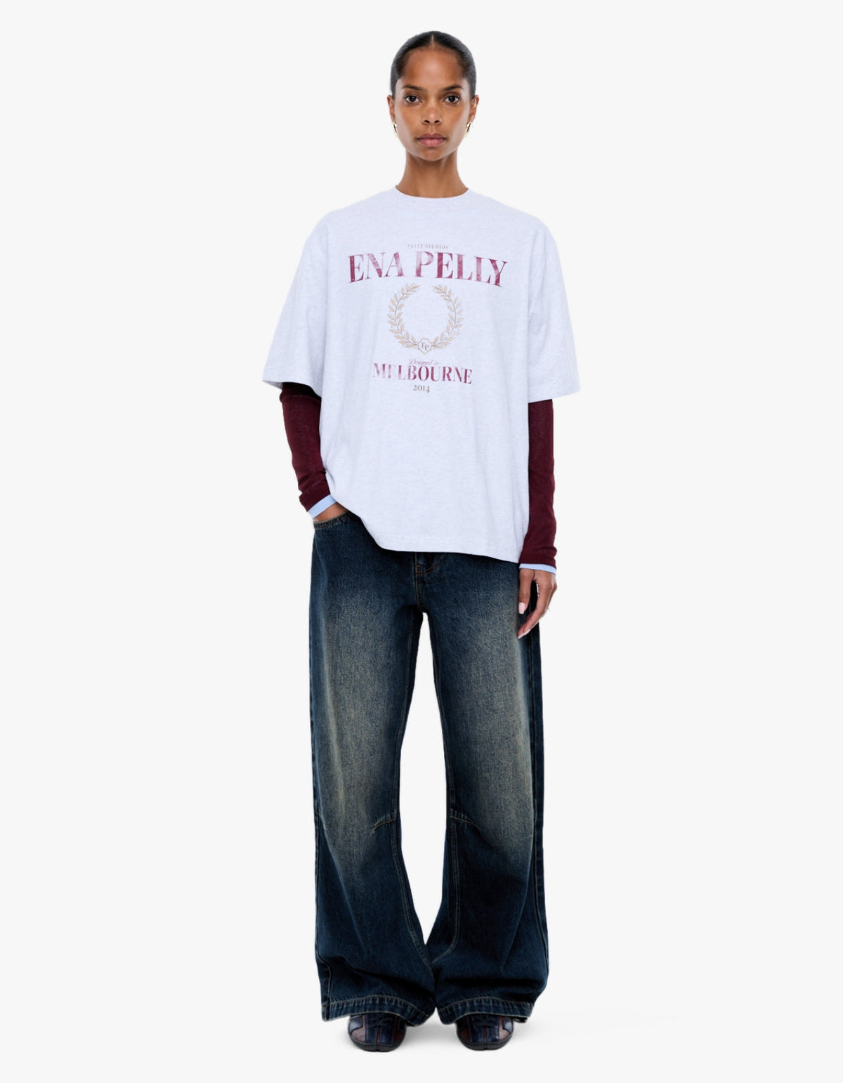 Sophia Relaxed Tee - White Marle/Ena Pelly