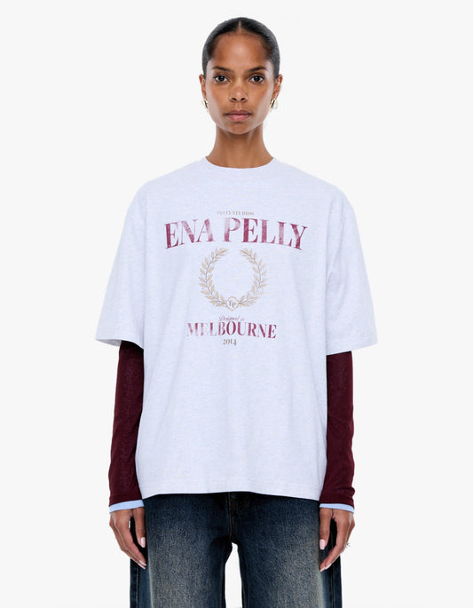 Sophia Relaxed Tee - White Marle/Ena Pelly
