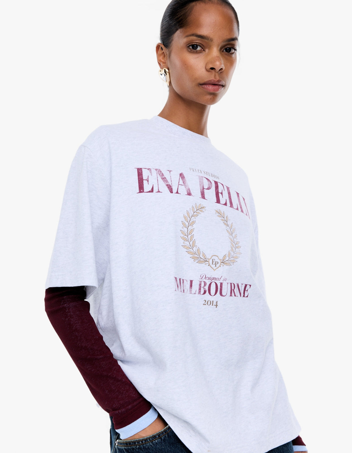 Sophia Relaxed Tee - White Marle/Ena Pelly