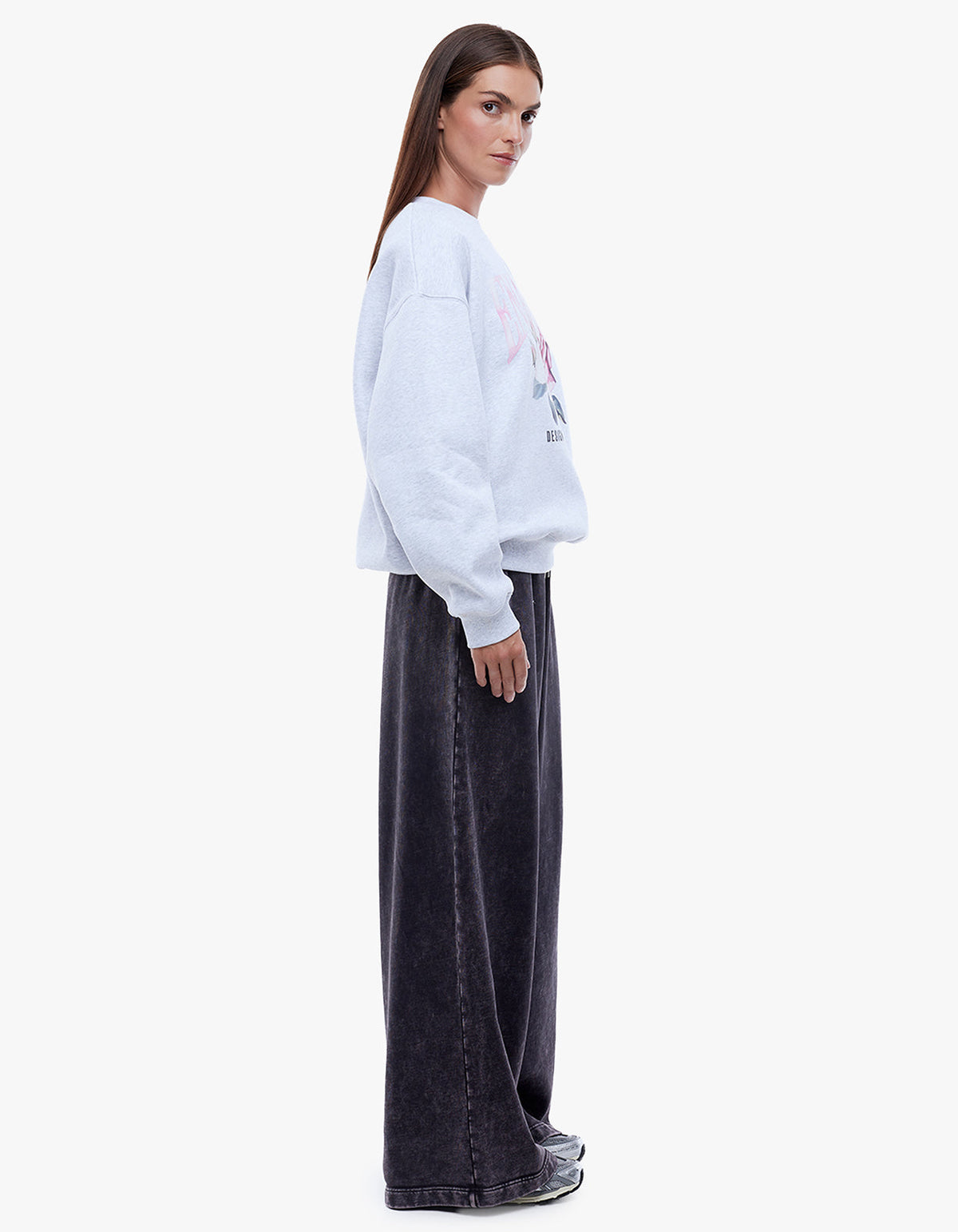 Ena Pelly Rose Sweatshirt - White Marle