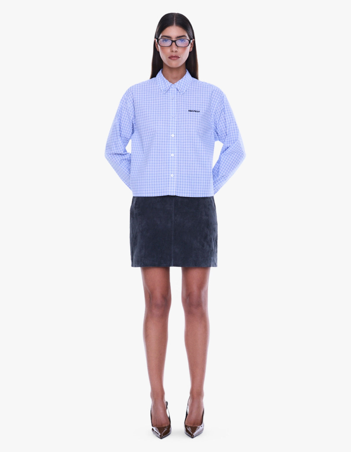 Georgia Boxy Shirt - Blue Check