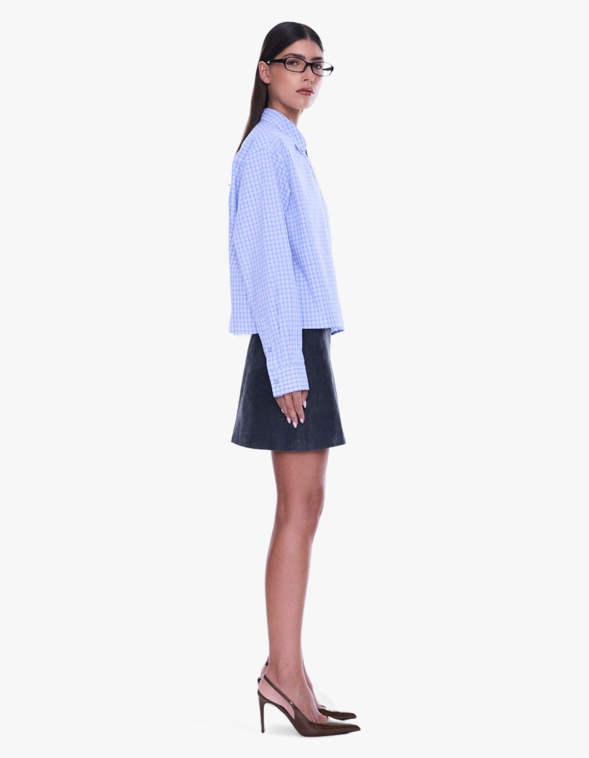 Georgia Boxy Shirt - Blue Check