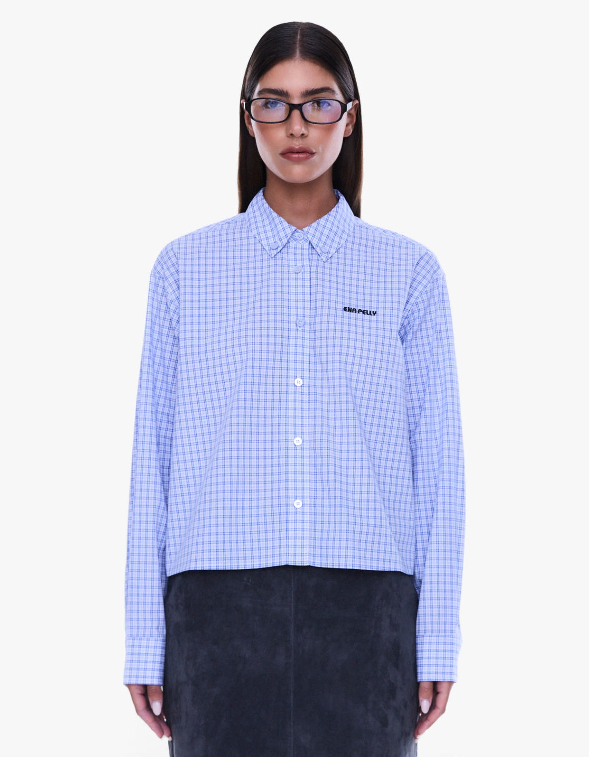 Georgia Boxy Shirt - Blue Check
