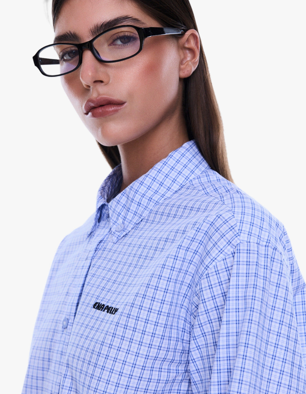 Georgia Boxy Shirt - Blue Check