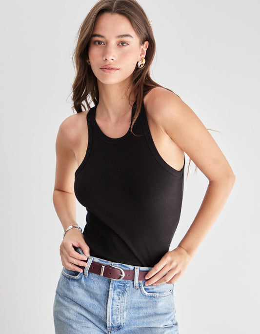 Eli Rib Tank - Black