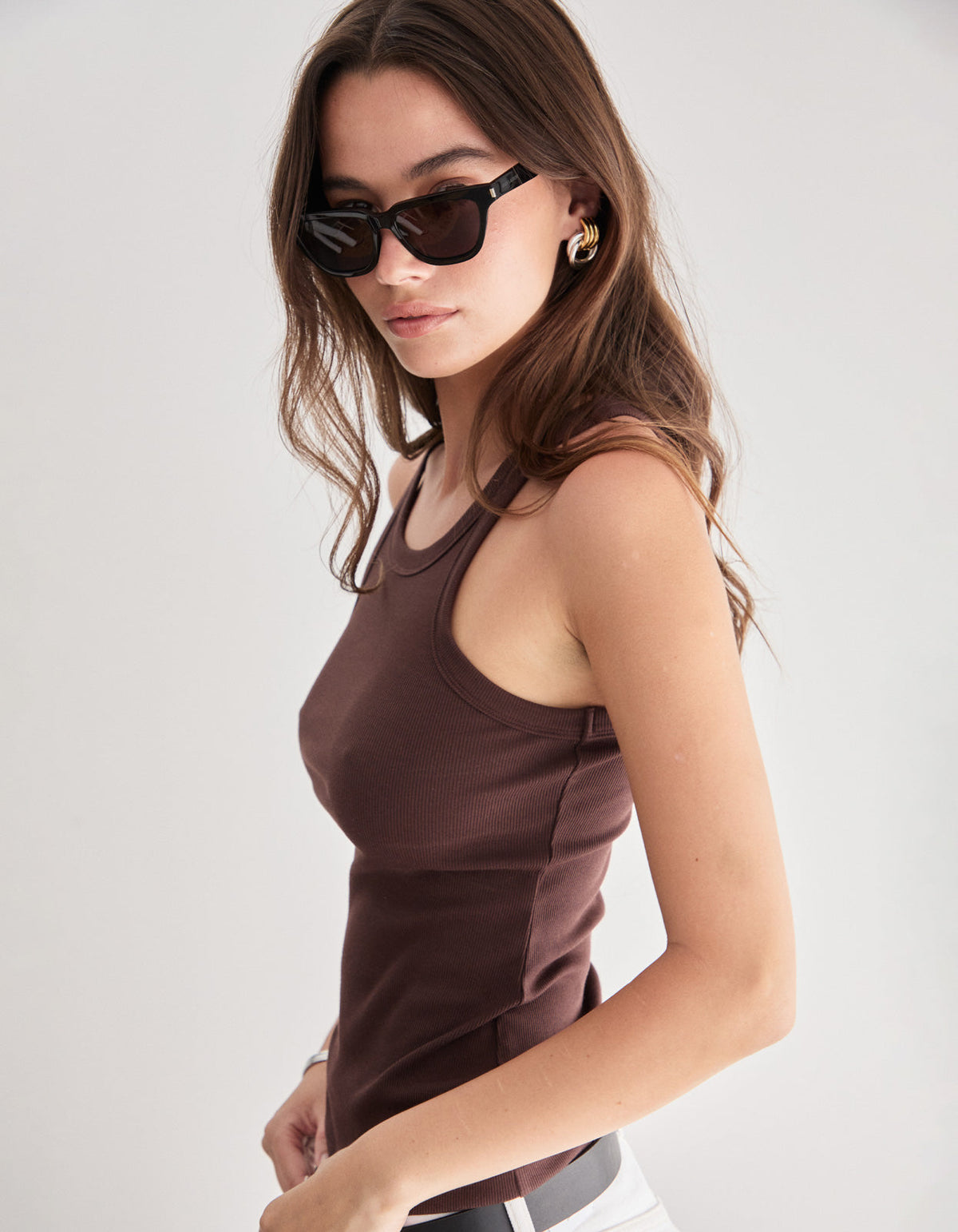 Eli Rib Tank - Choc