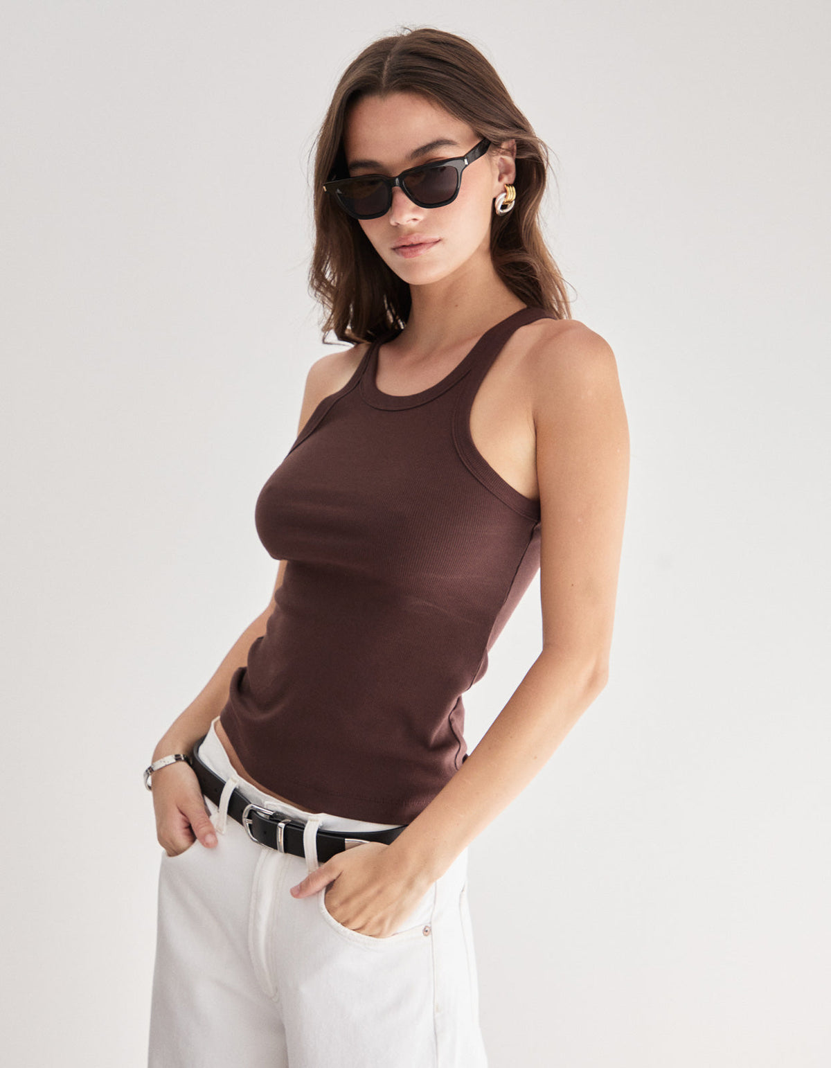 Eli Rib Tank - Choc