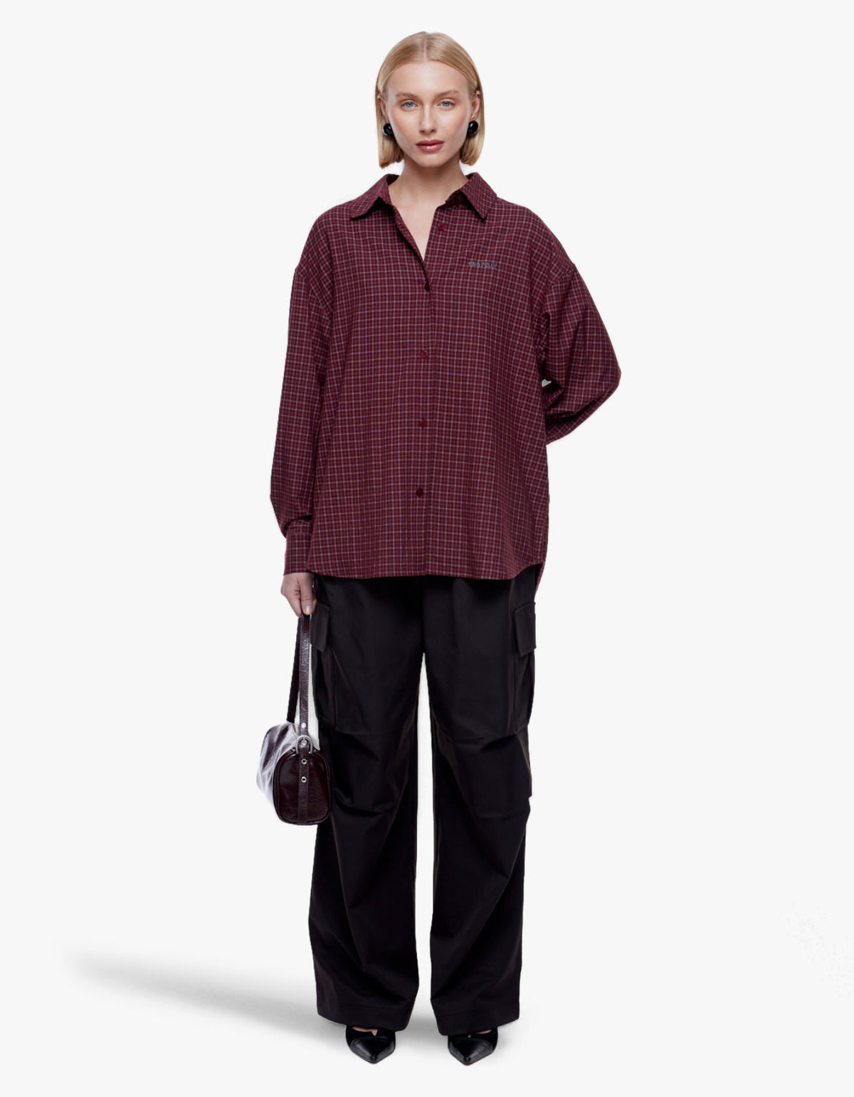 Gigi Everyday Check Shirt - Burgundy Check