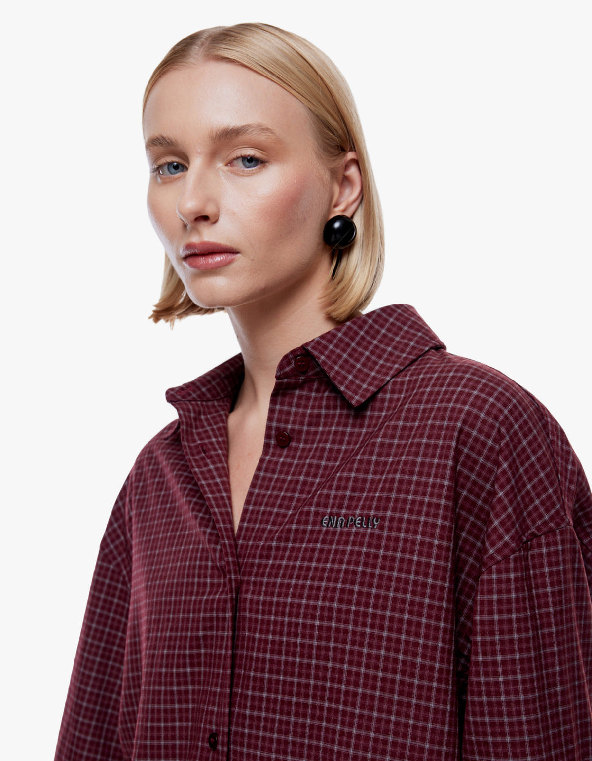 Gigi Everyday Check Shirt - Burgundy Check
