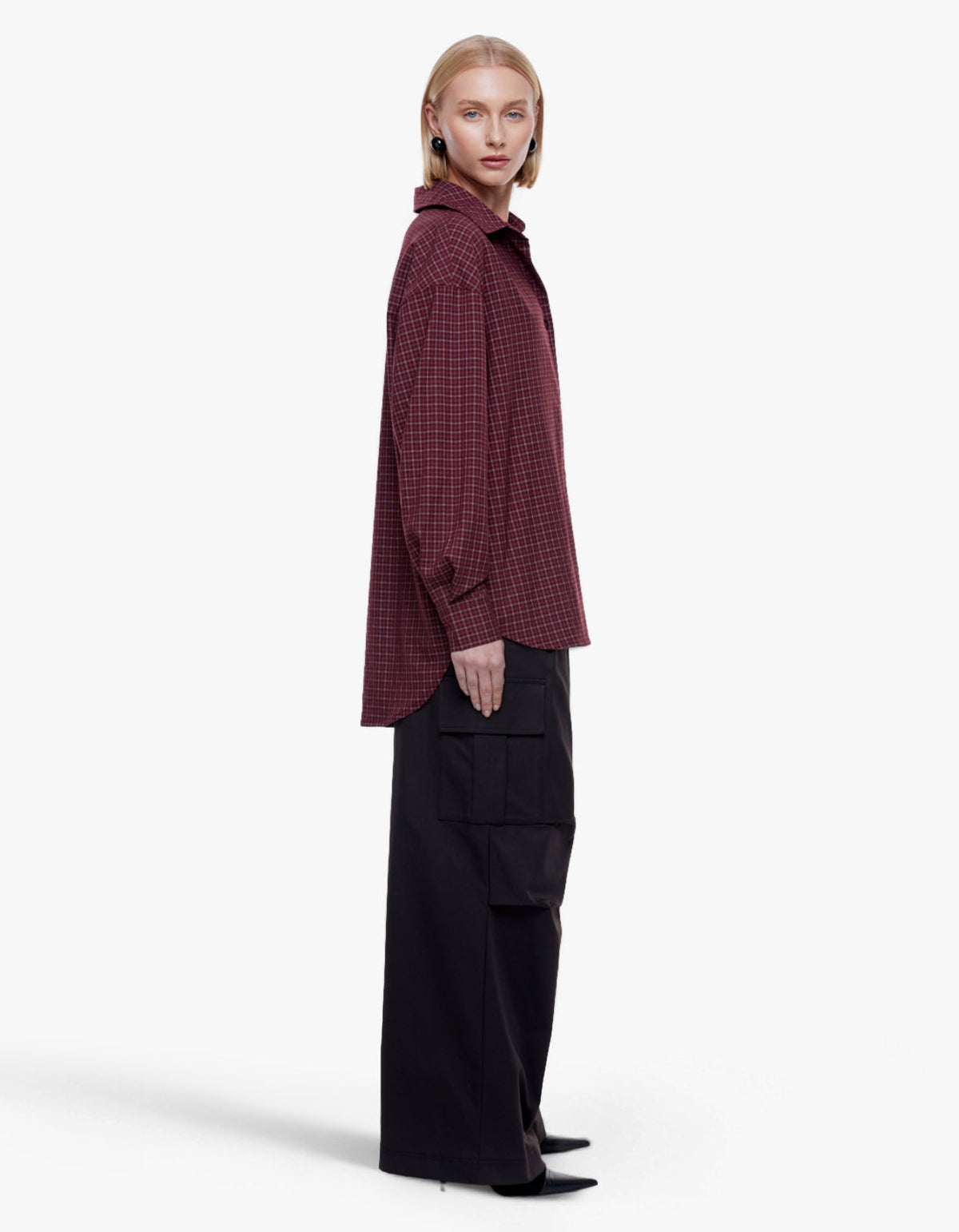 Gigi Everyday Check Shirt - Burgundy Check