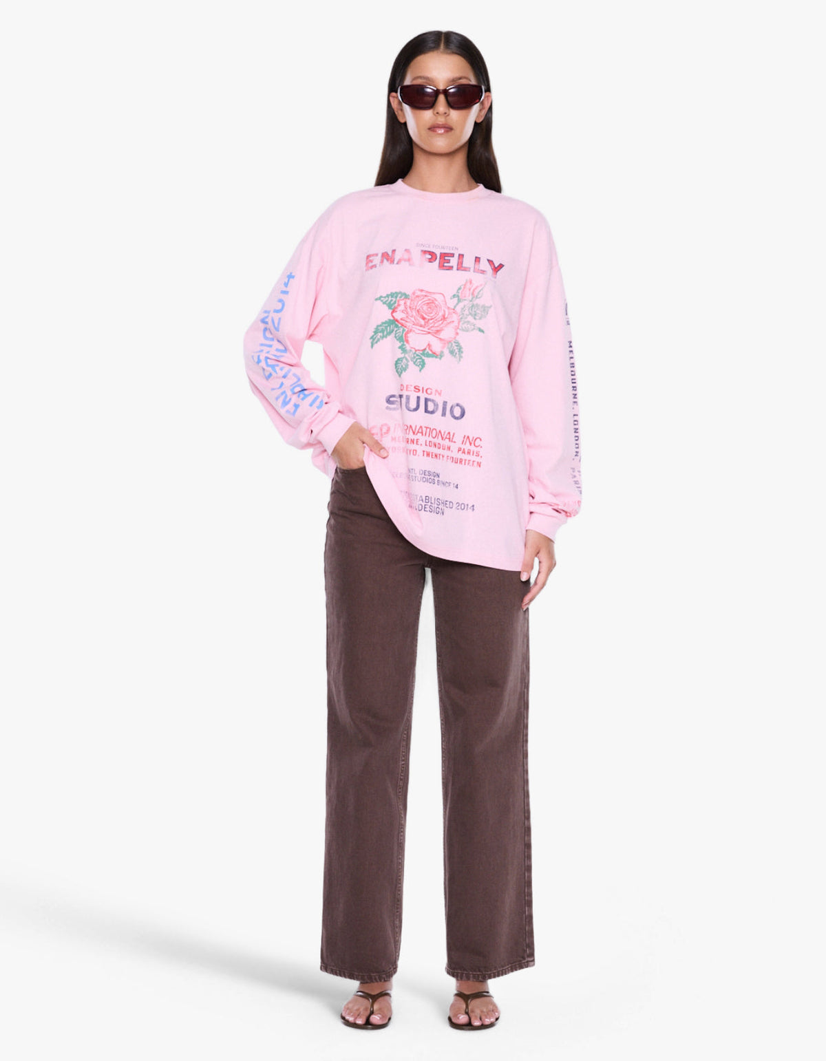 Hailey Long Sleeve Cuffed Tee - Blush Pink