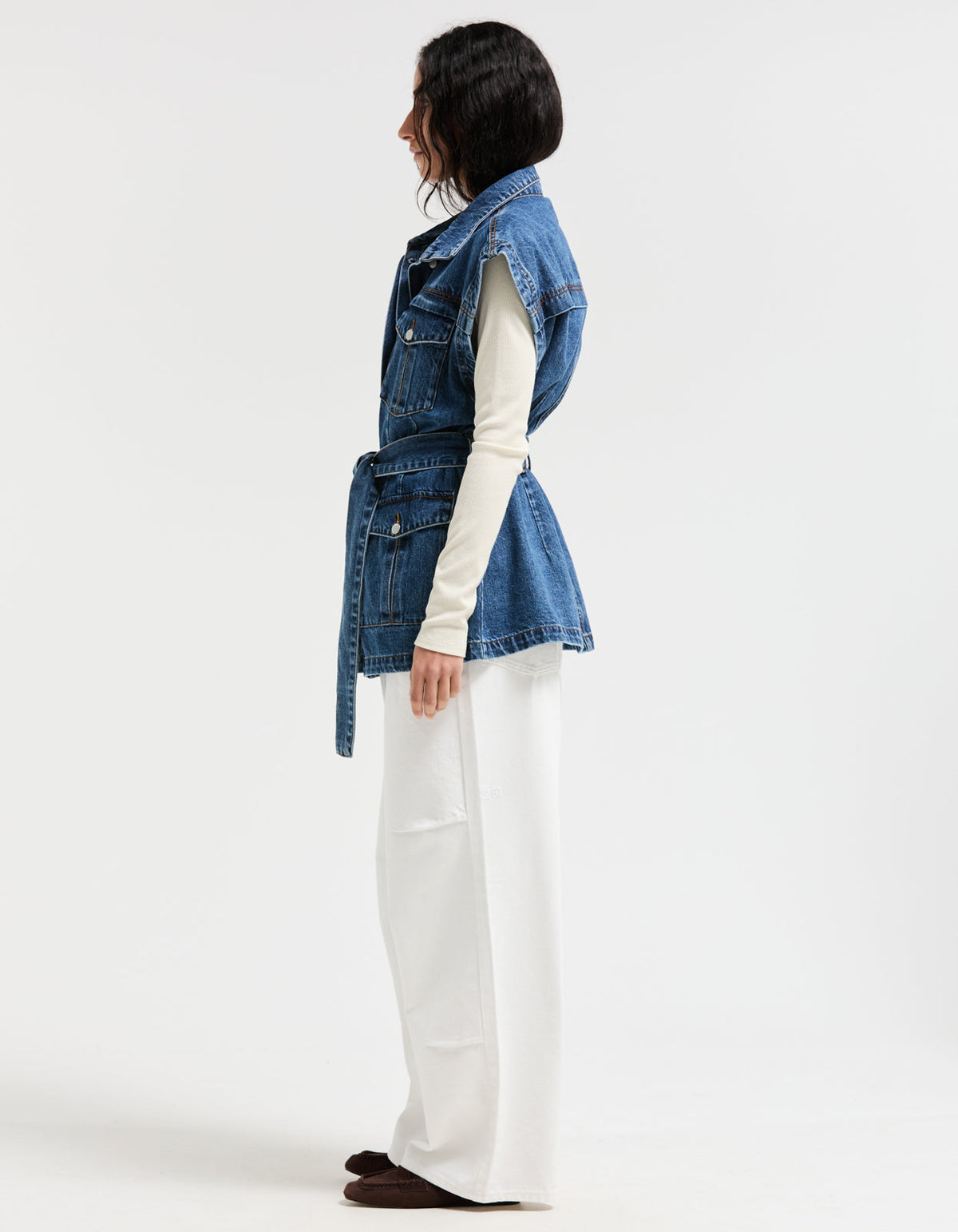 Fadia Denim Vest - True Blue