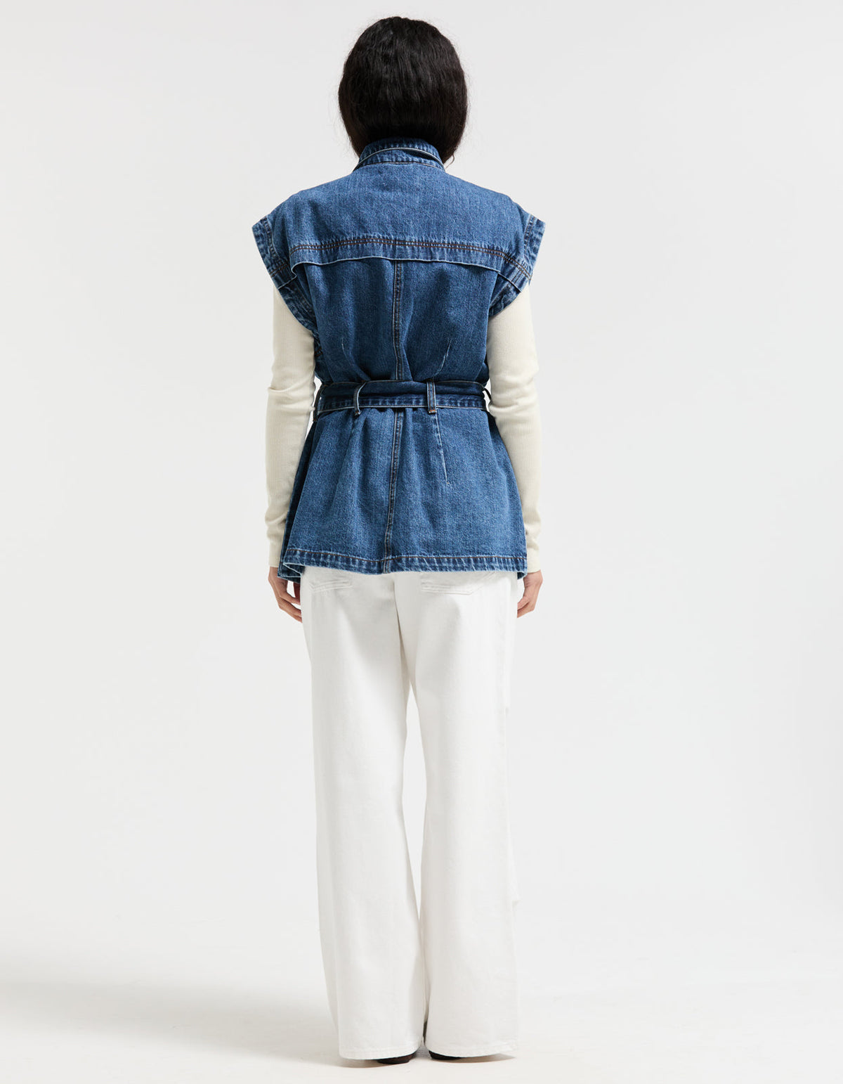 Fadia Denim Vest - True Blue