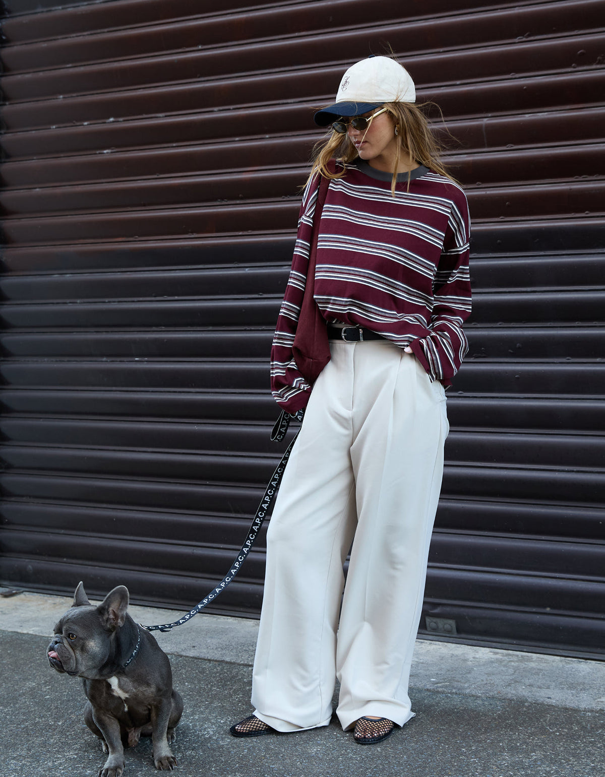 Bonnie L/S Stripe Tee - Burgundy Stripe