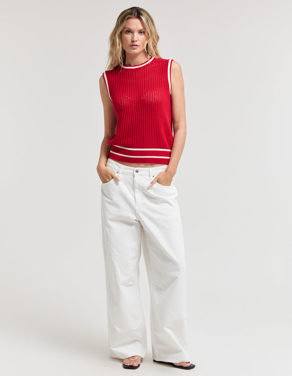 Harvey Knit Vest - Red