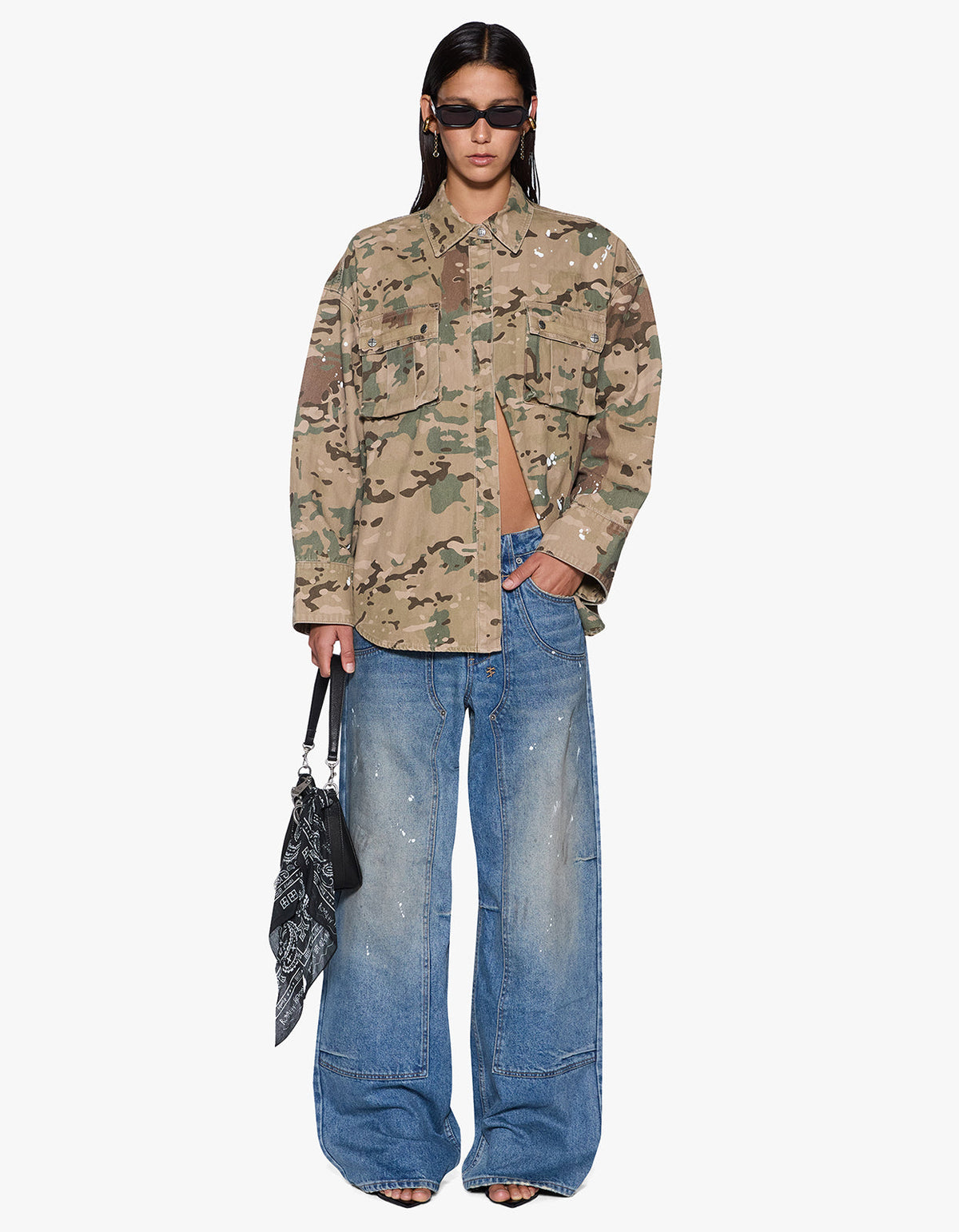 Astra Cargo L/S Shirt - Woodland Camo