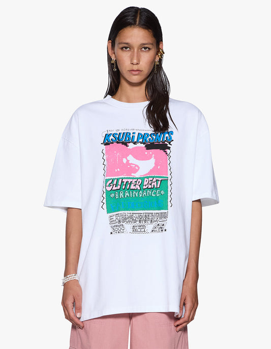 Glitterbeat Boyfriend S/S Tee - White