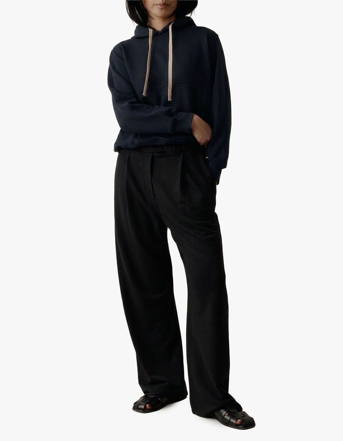 Wide Leg Merino Pant - Black