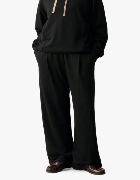 Wide Leg Merino Pant - Black