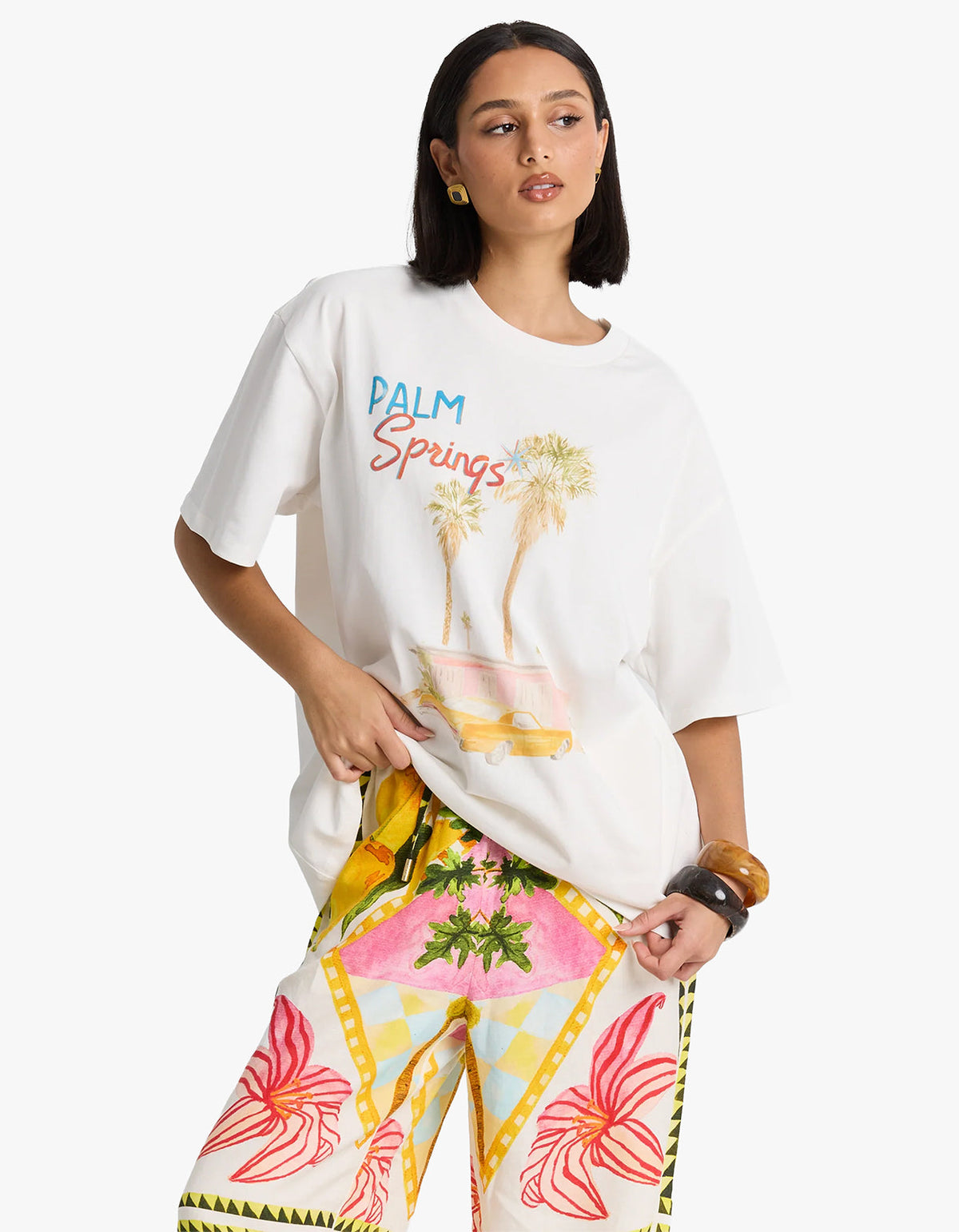 Palm Spring Oversize Tee - White