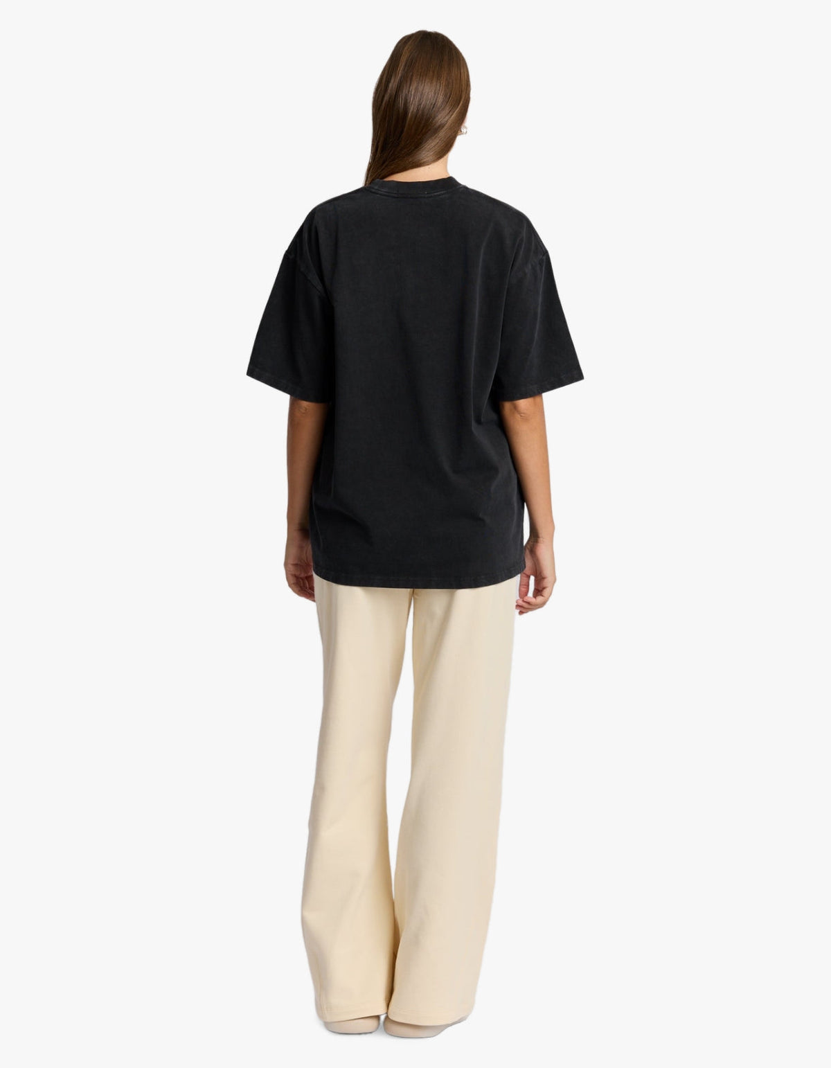 Chrome Flower Snow Wash Oversize Tee - Black Snow Wash