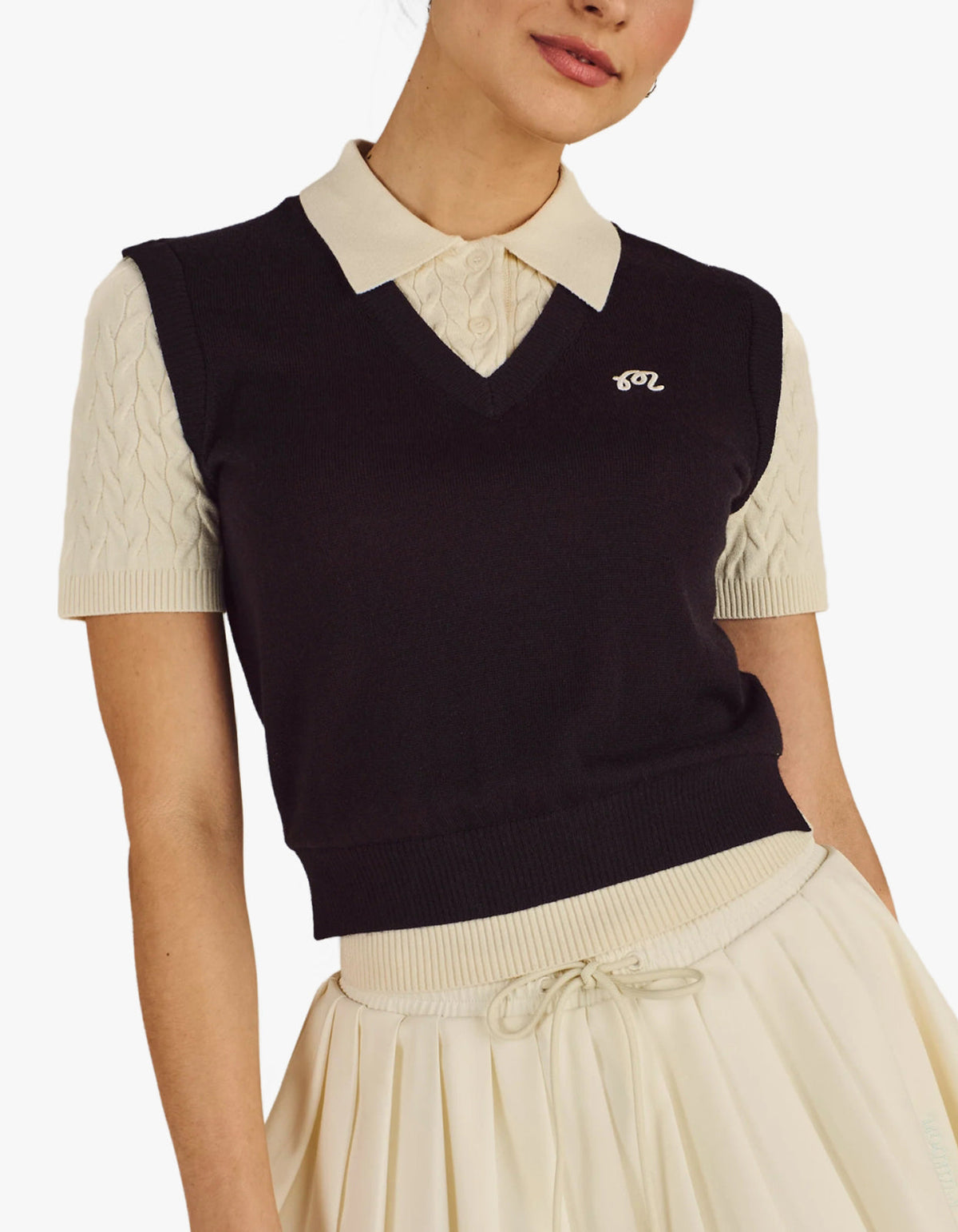 Veronica Polo - Black Onyx/Cream