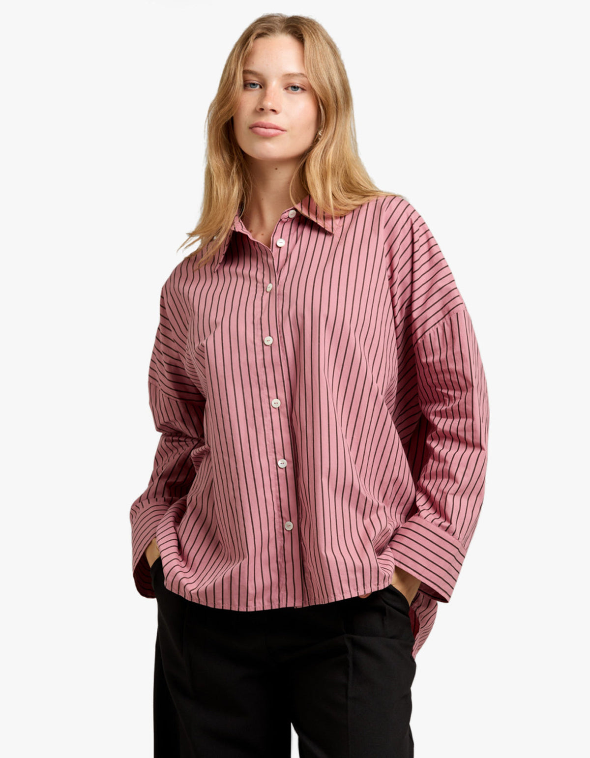 Edie Shirt - Rosewood Stripe