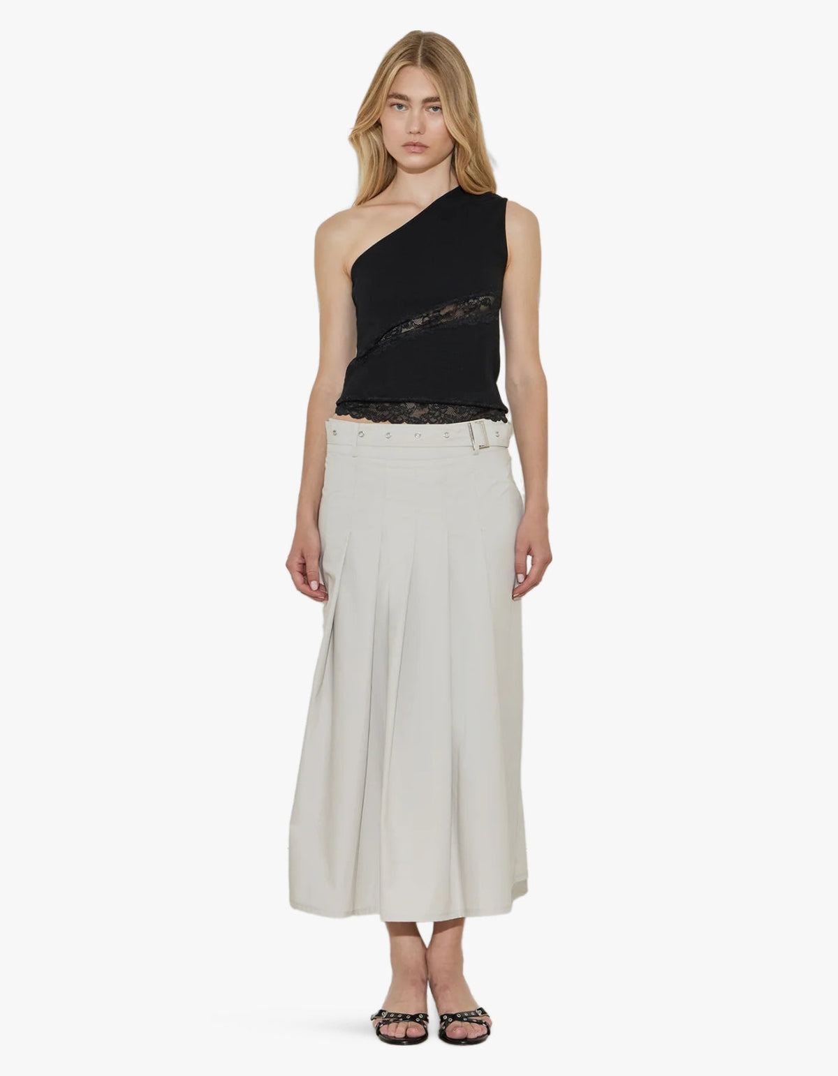 Lace Trimmed Tank - Black